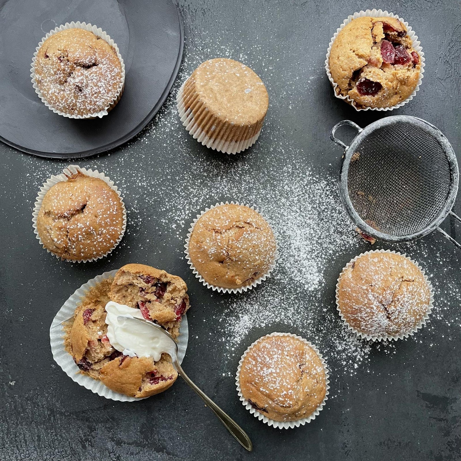 Brusinkové muffiny