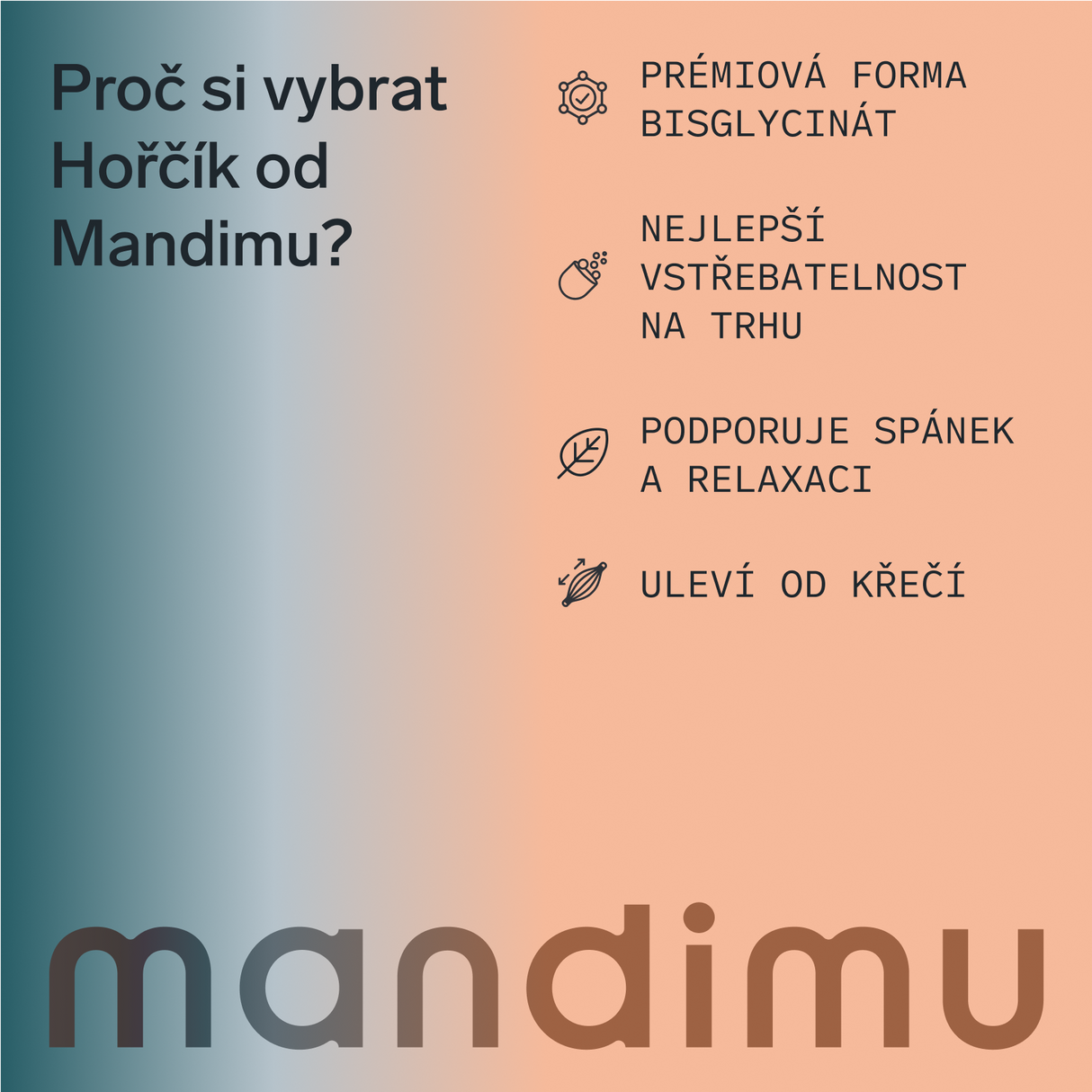 Hořčík bisglycinát (magnesium) 180 kapslí