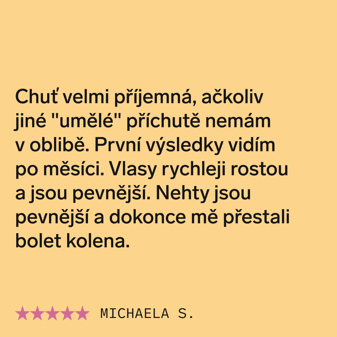 Prémiový kolagen s kys. hyaluronovou a vitamíny C a E (mangový)