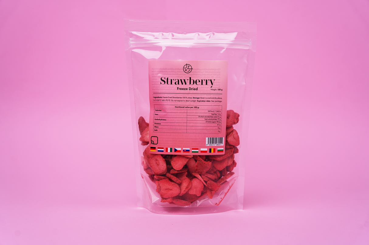 Sada lyofilizovaného (mrazem sušeného) ovoce – jahody, maliny, banány a mango 🍌🥭🍓