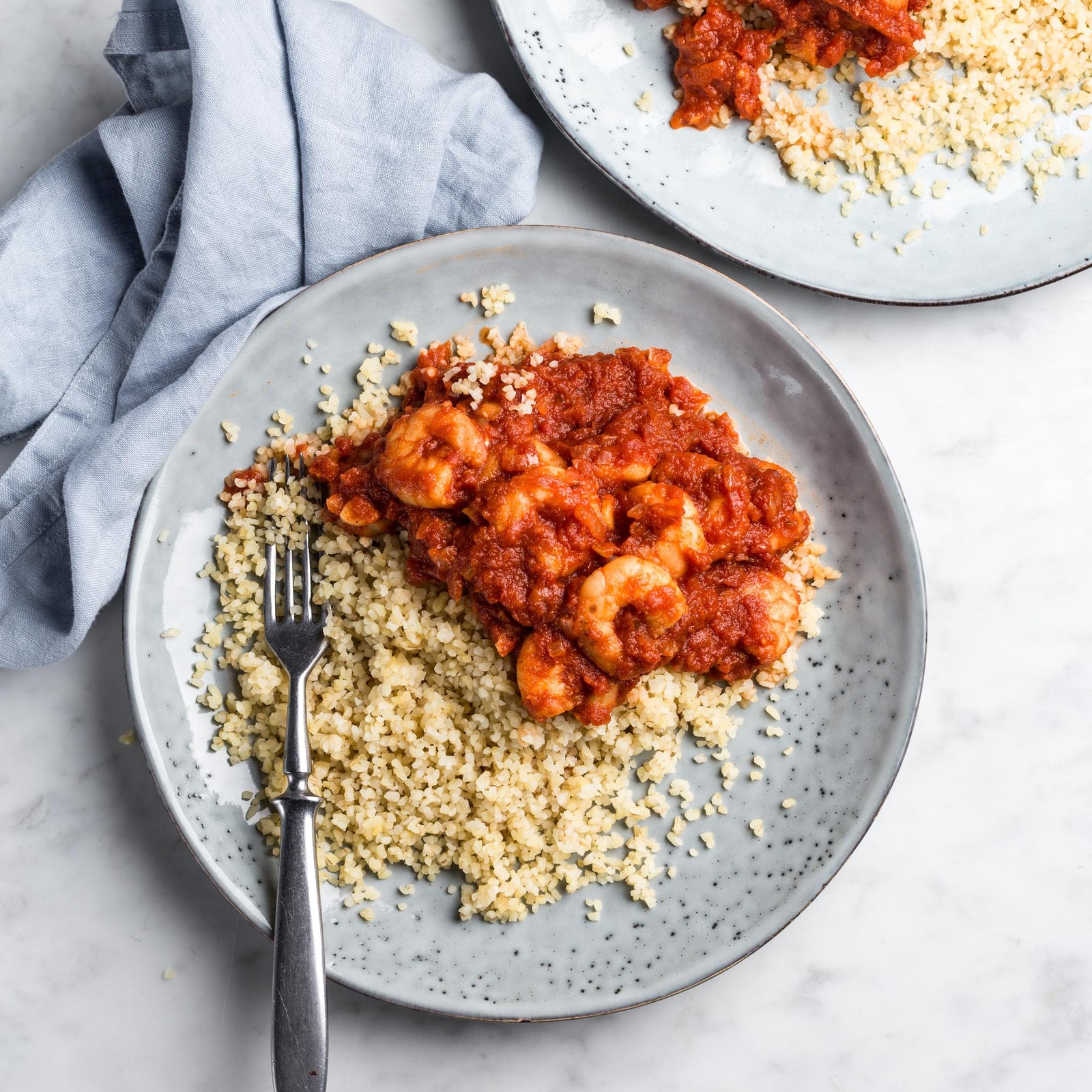 Krevety v sladké chilli omáčce s bulgurem