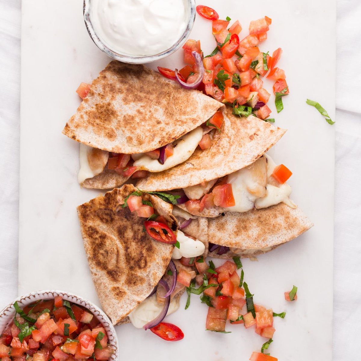 Kuřecí quesadilly s mozzarellou