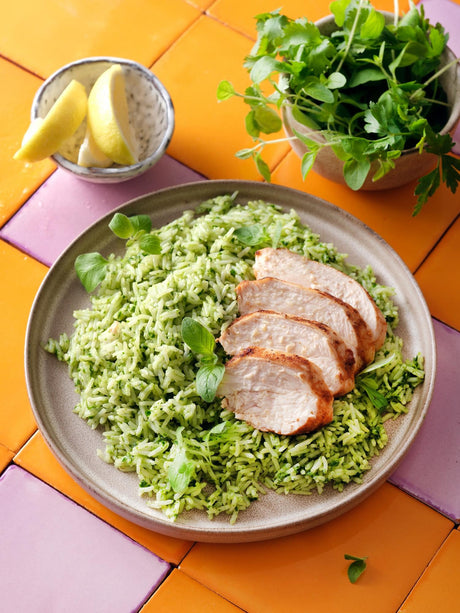 Mexická rýže Arroz verde s kuřecími prsy