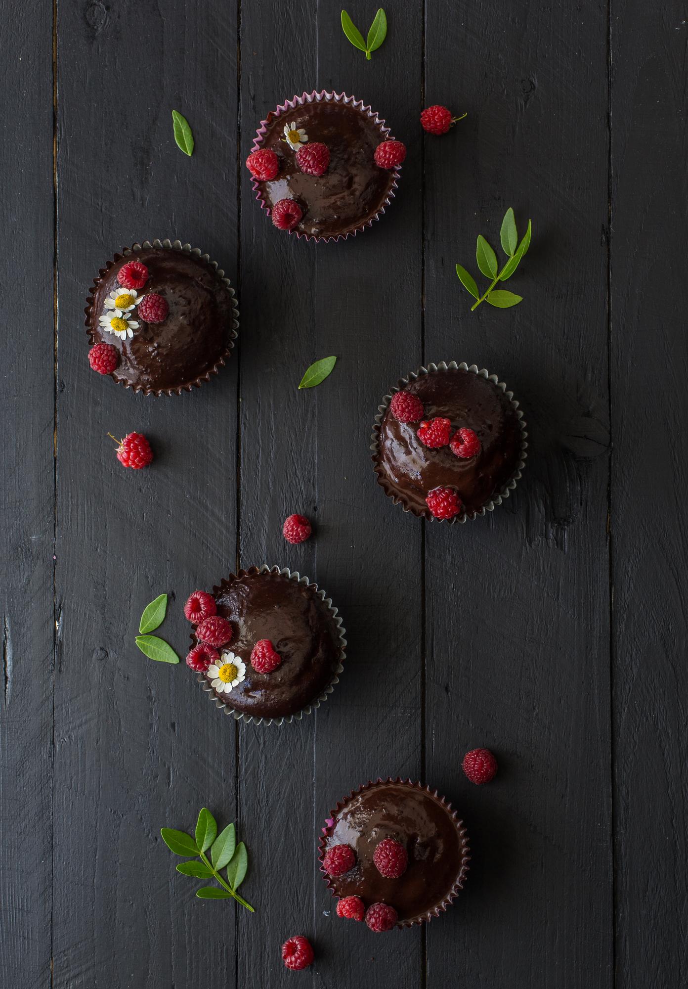 Čokoládové muffiny s polevou