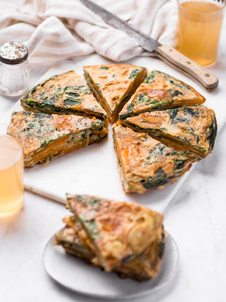 Batátová tortilla se špenátem