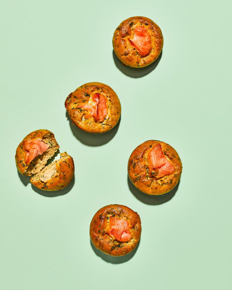 Vaječné muffiny se špenátem a uzeným lososem