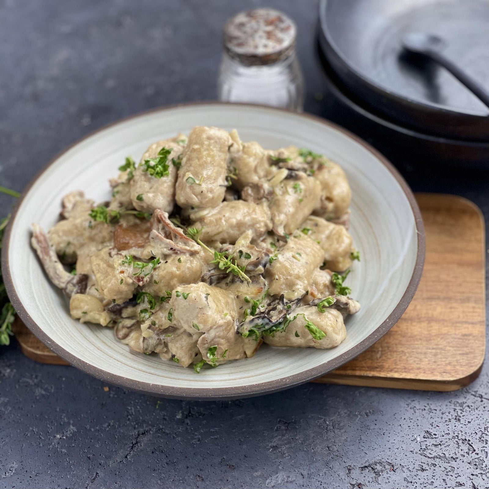 Celozrnné gnocchi s houbami