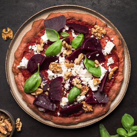 Celozrnná pizza s červenou řepou