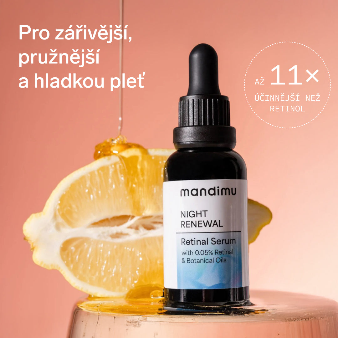 Noční retinalové sérum Night Renewal s 0,05 % retinalu & rostlinnými oleji 30 ml