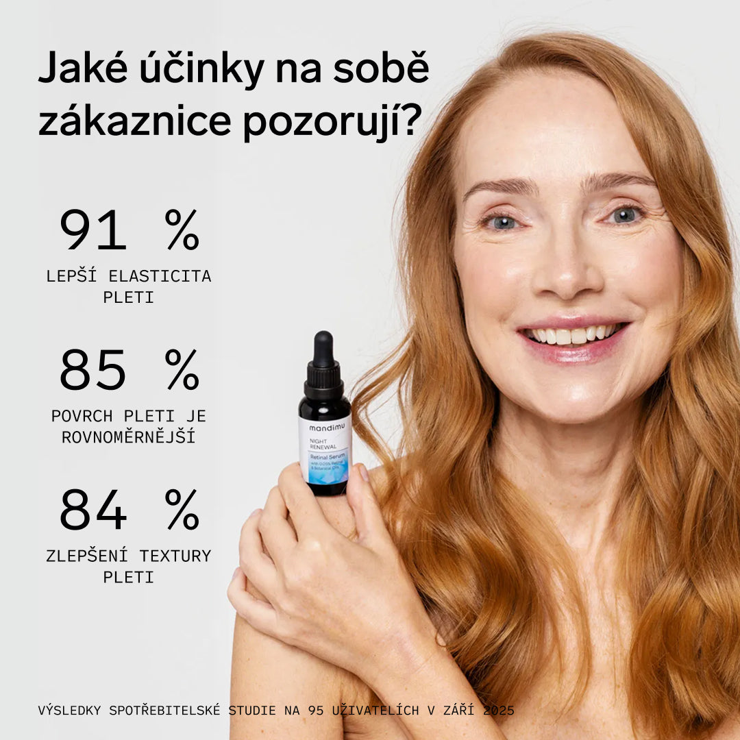 Noční retinalové sérum Night Renewal s 0,05 % retinalu & rostlinnými oleji 30 ml