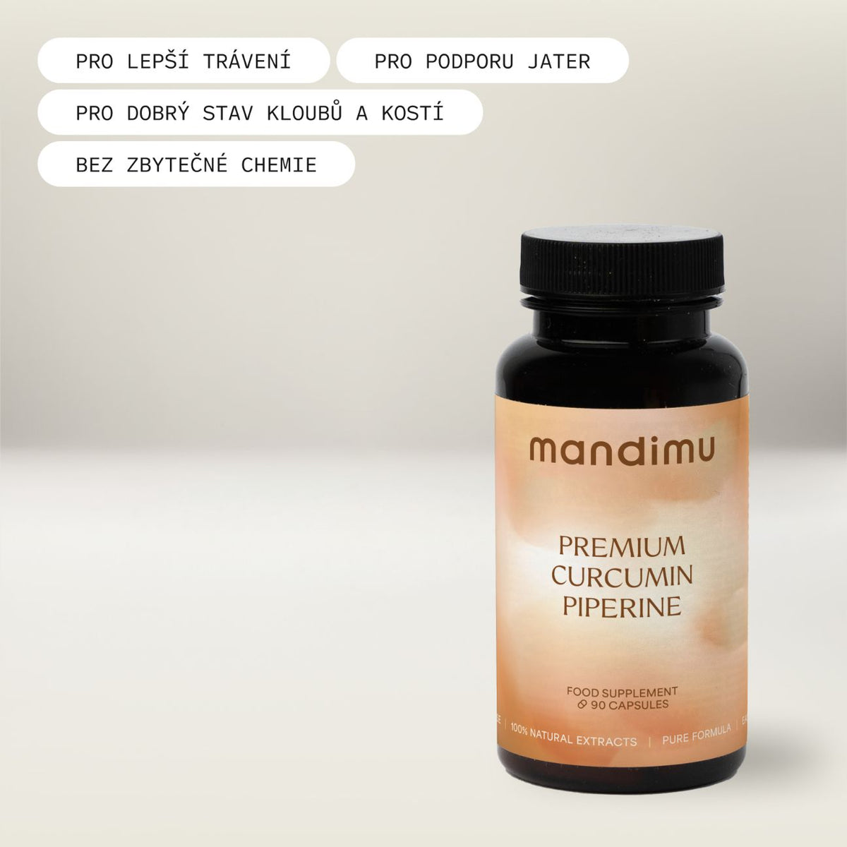Prémiový kurkumín s piperinem
