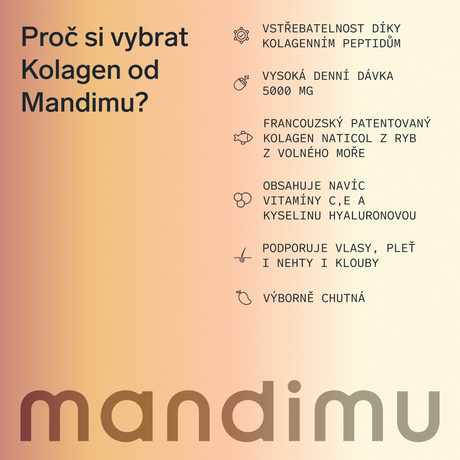 Prémiový kolagen s kys. hyaluronovou a vitamíny C a E (mangový)
