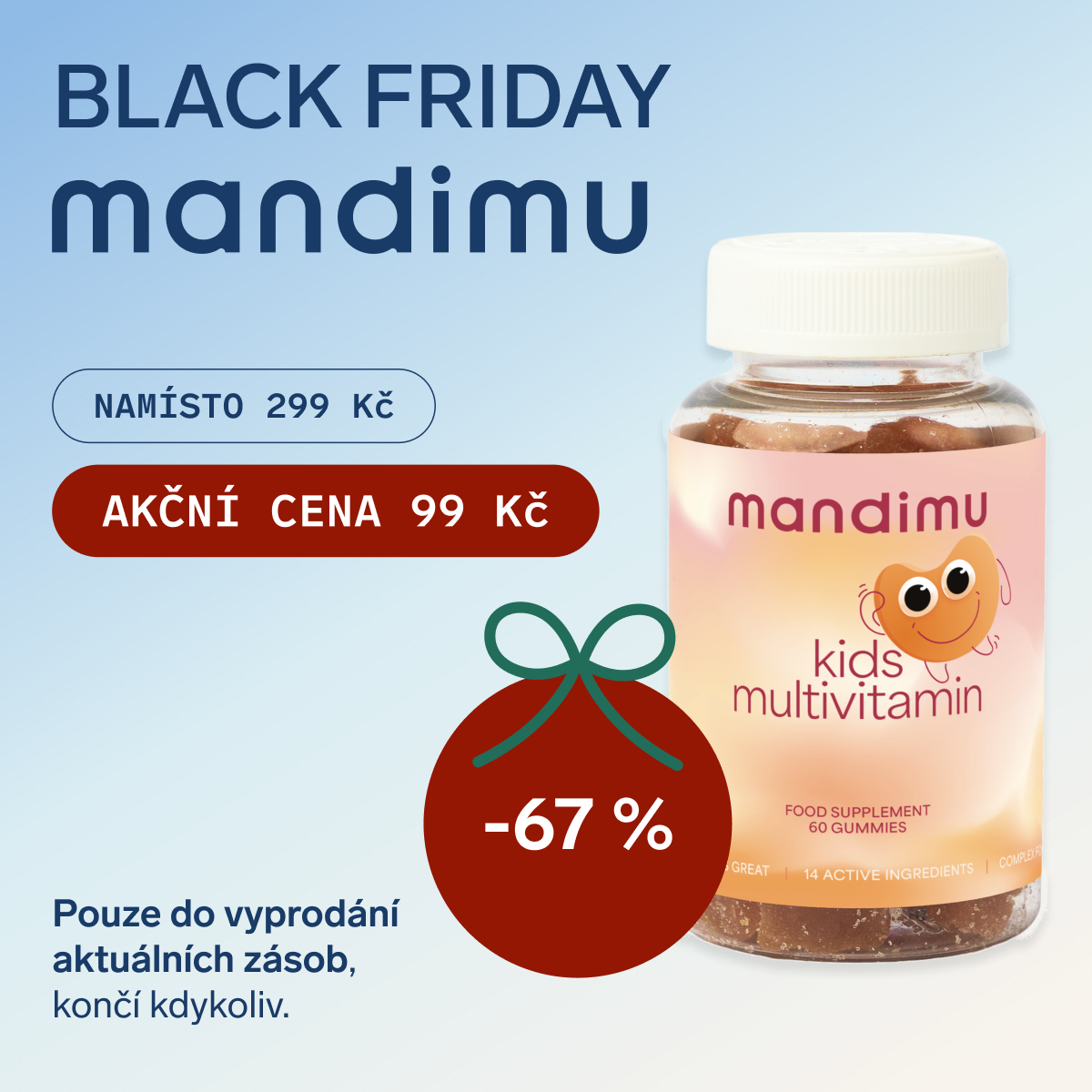 Black Friday Mandimu – Gumoví multivitamínoví medvídci 99 Kč