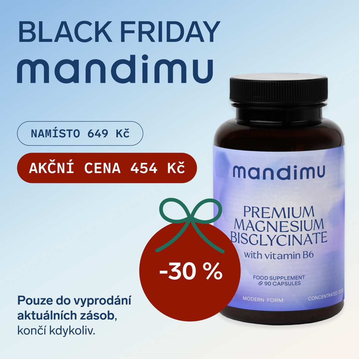 Black Friday Mandimu – Prémiový hořčík MagChel B6 454 Kč