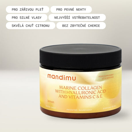 Prémiový kolagen s kys. hyaluronovou a vitamíny C a E (citronový)