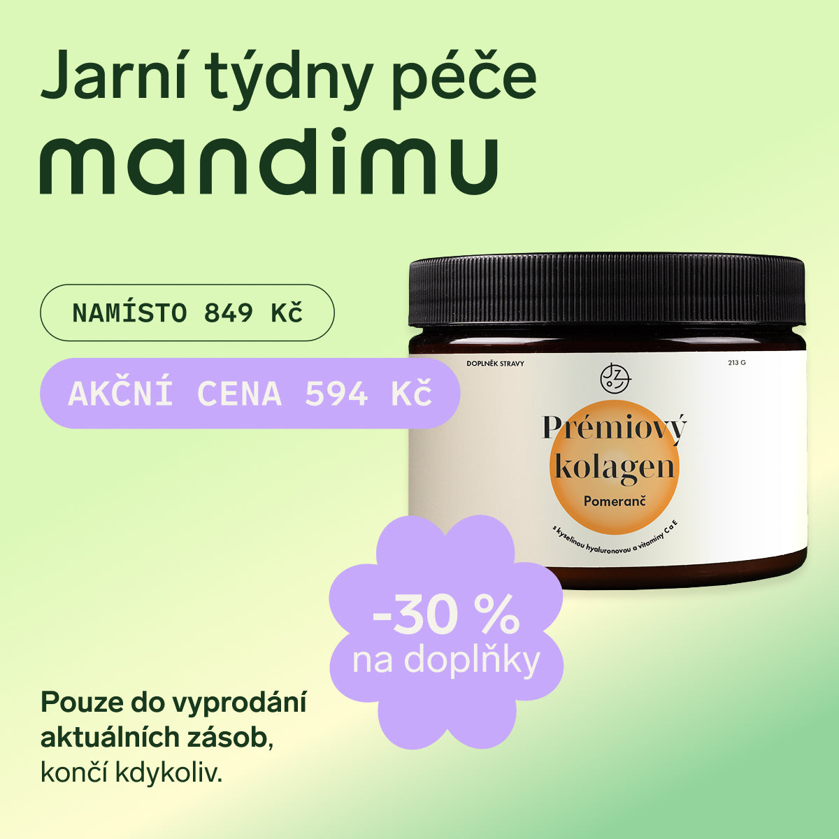 Prémiový kolagen s kys. hyaluronovou a vitamíny C a E (pomerančový)