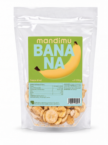 Lyofilizované banány (sušené mrazem) 100 g balení – balení