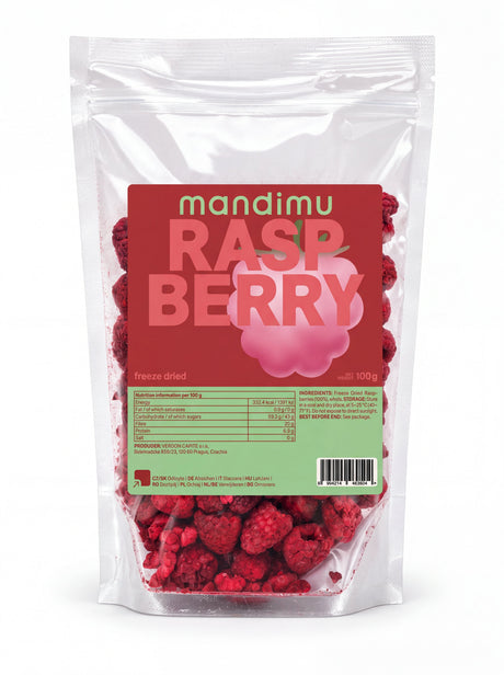 Lyofilizované maliny (sušené mrazem) 100 g balení – balení