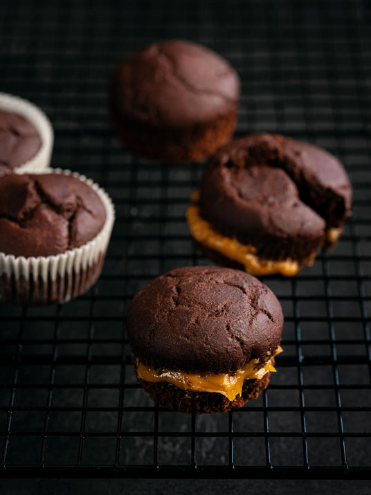 Plněné čokoládové muffiny