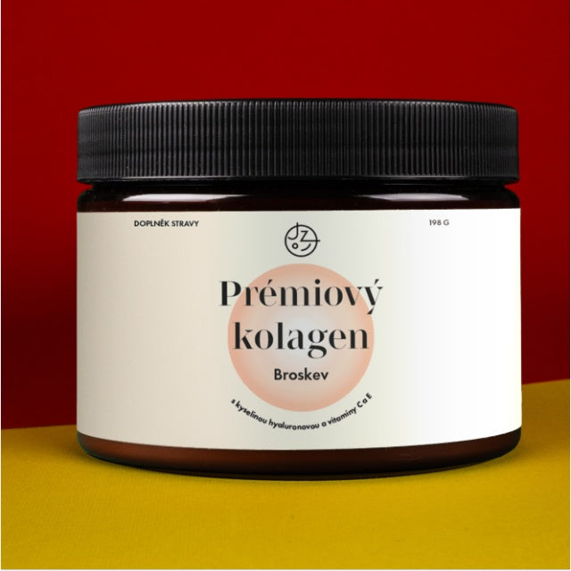 Prémiový kolagen s kyselinou hyaluronovou a vitamíny C a E (příchuť broskev)